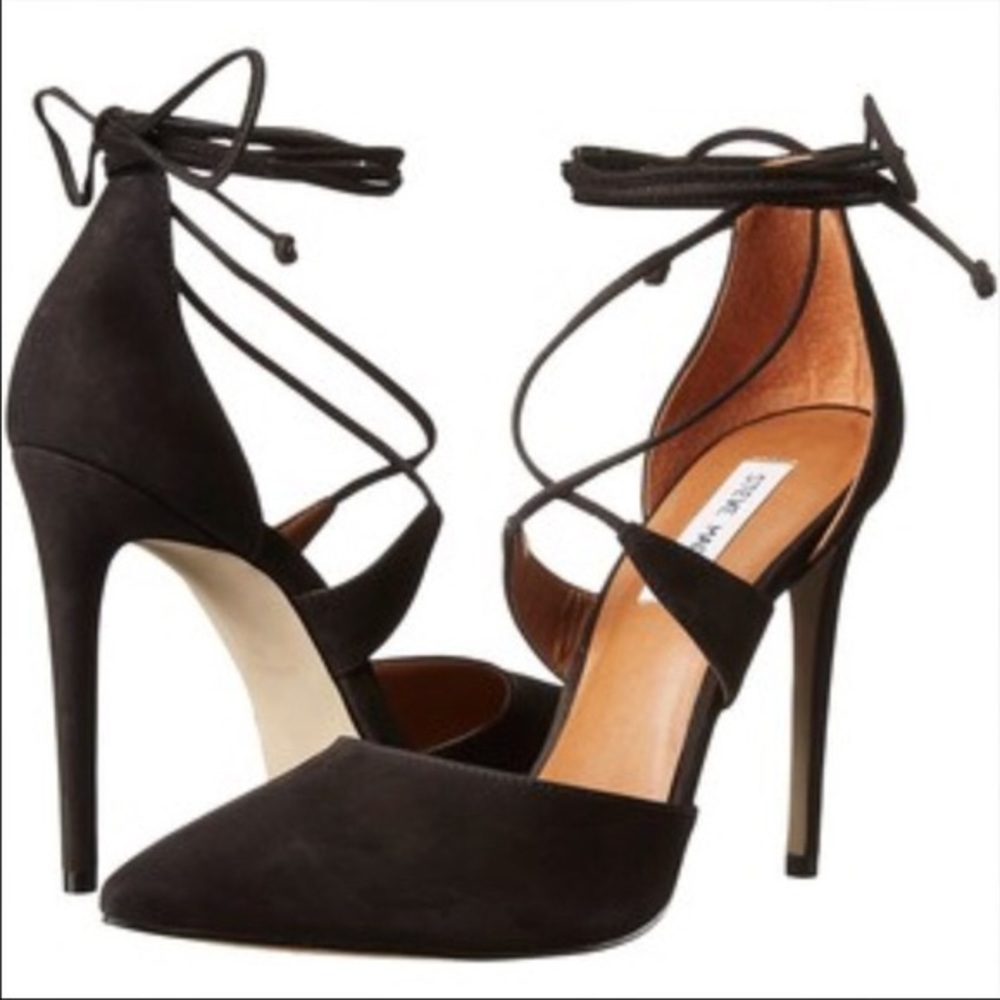 Steve Madden black roebella lace up pumps heels
